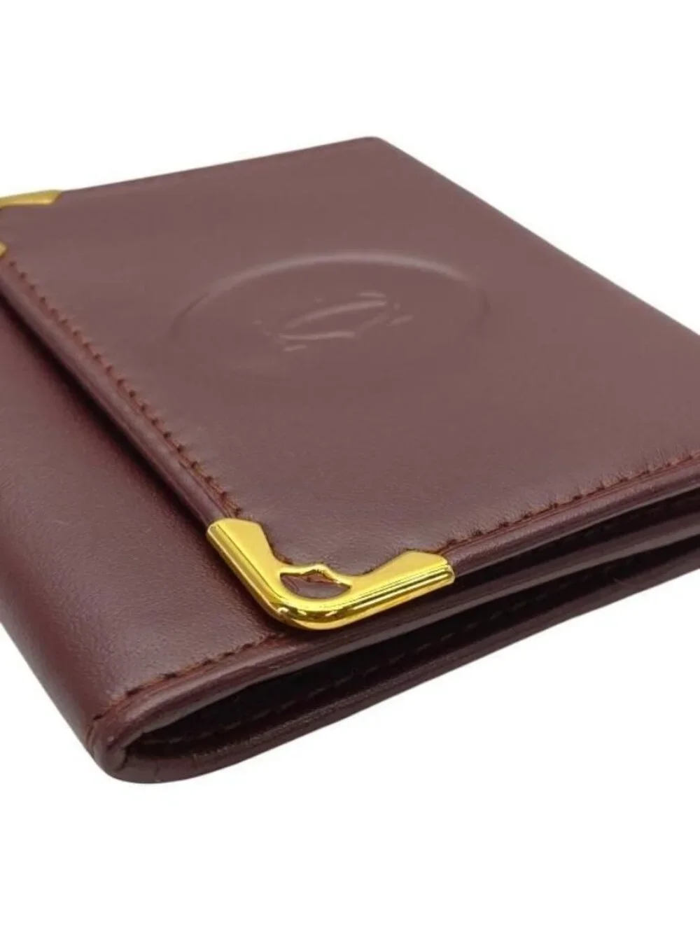 Cartier Must Line Coin Case Compact Wallet Mini Square Logo